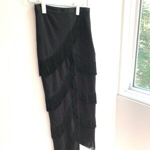 Y/Project Black Fringe Maxi Skirt